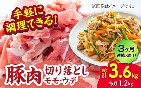 [3回定期便]豚肉切り落とし(モモ・ウデ部位指定なし)約1.2kg(約300g×4pc)[吉里精肉]