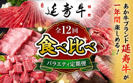 [12回定期便]熊本県産 あか牛『延寿牛』 贅沢食べ比べ[有限会社 九州食肉産業]