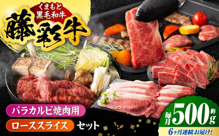 【6回定期便】くまもと黒毛和牛「藤彩牛」2種の食べ比べ計500g 3900【有限会社 スイートサプライなかぞの】[ZDT128]
