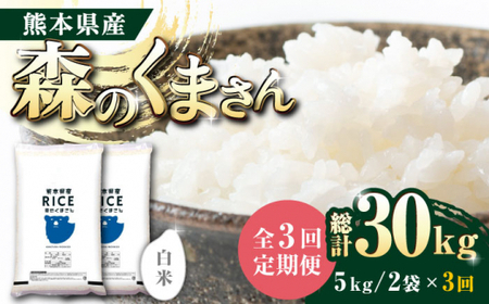 [全3回定期便] 森のくまさん 白米 10kg(5kg×2袋)[有限会社 農産ベストパートナー]お米 コメ 熊本 特A 精米 ごはん 特産品 定期便 お米定期 お米定期便 