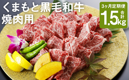 [定期便3回]くまもと黒毛和牛 焼肉用 500g 合計1.5kg