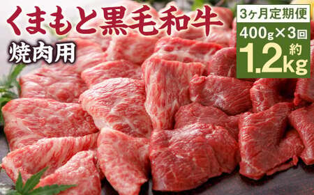 [3回定期便] N30R3 くまもと黒毛和牛 焼肉用 400g×3回 計1.2kg 和牛 牛肉 やきにく 焼き肉 定期便