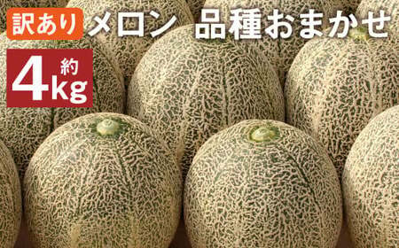 訳あり メロン 品種おまかせ 約4kg(2〜7玉)[2025年5月下旬〜7月下旬発送予定] 訳アリ 果物 フルーツ メロン めろん 旬 旬の果物 旬のフルーツ