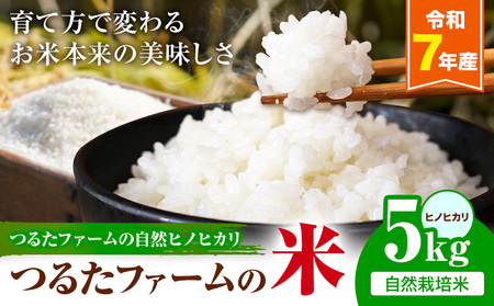 令和7年産 つるたファームの米 自然ヒノヒカリ 自然栽培米 ヒノヒカリ 5kg 株式会社七城の恵み[30日以内に出荷予定(土日祝除く)]熊本県 菊池市 米 ひのひかり つるたファーム