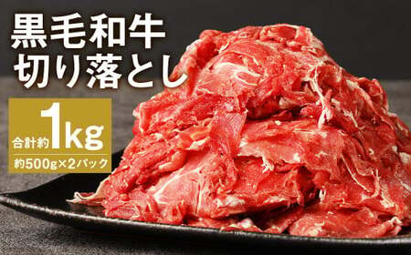 黒毛和牛 切り落とし 約1kg 500g×2パック 牛肉 