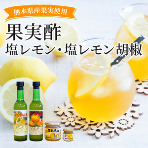 果実酢2本、塩レモン、塩レモン胡椒 セット(C)