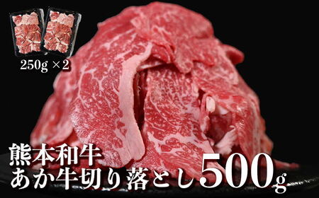 オアシス九州 熊本県産あか牛 切り落とし 500g スライス すき焼き用 (250g×2パック) 小分け 冷凍 牛肉 赤身 薄切り 肉じゃが 肉汁 熊本県 宇土市 お取り寄せ お取り寄せグルメ 送料無料