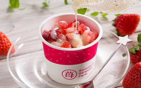 完熟 冷凍 いちご 「ぷち苺」 50g×6カップ 合計300g 練乳付き 1本(120g) 園村苺園