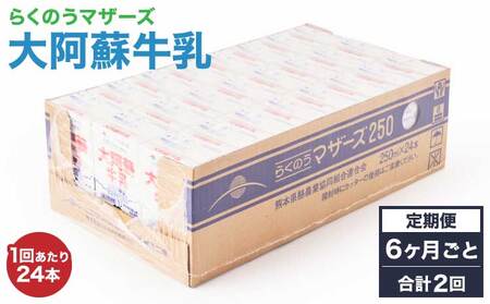 【定期便 6ヶ月毎：2回】大阿蘇牛乳 250ml 1回あたり24本入り 常温保存 大阿蘇牛乳 熊本牛乳 成分無調整牛乳 ロングライフ牛乳