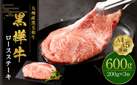 ステーキ 牛肉 BBQ 計600g 200g 3枚ビーフ ロース アウトドア おかず 肉 キャンプ すてーき 牛 和牛 黒毛和牛 冷凍 熊本県産 九州産 国産 九州産黒毛和牛 杉本本店 黒樺牛 A4~A5等級 ロースステーキ 200g×3 計600g