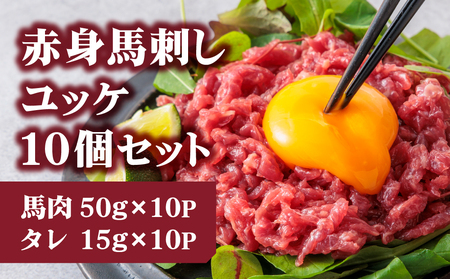 [ふるさと納税]国産 赤身 馬刺し ユッケ 50g×10パック ユッケのタレ付き 15g×10P 冷凍 小分け 真空パック 鮮馬刺し 直送 千興ファーム 熊本 阿蘇市