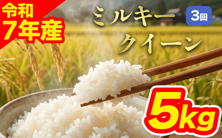 [定期便全3回]特別栽培米 ミルキークイーン5kg(アグロスタイル) 白米 米 阿蘇市