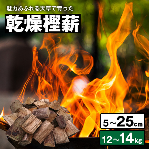 S163-006_魅力あふれる天草で育った乾燥樫薪（天樫　5cm～25cmコロ薪　12～14kg）