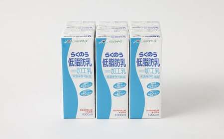 [3ヶ月定期便] らくのう 低脂肪乳 ロングライフ 1000ml×6本入り 合計6L 牛乳