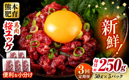 [全3回定期便]馬肉 さくらユッケ 50g×5パック 計250g 馬肉 桜ユッケ 赤身 生食 小分け 冷凍[AYBV028]