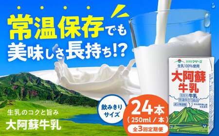 [全3回定期便]大阿蘇牛乳 ロングライフ 250ml 24本(12本入り×2ケース) 6L[合同会社 福福堂][AYAC027]