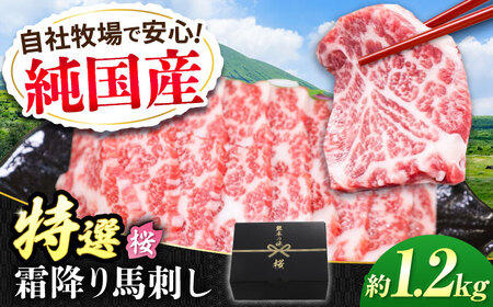 『純国産』熊本の味「桜」霜降り馬刺し「特選」 計約1.2kg(約300g×4セット) 霜降り 馬肉 馬刺 馬刺し 馬刺し 馬刺し 馬刺し 馬刺し[有限会社 九州食肉産業][AYCN020]