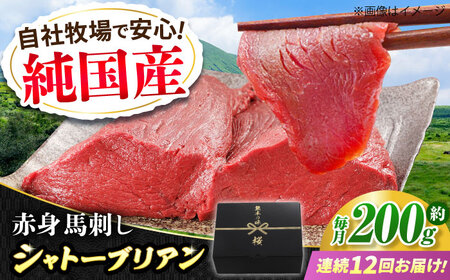 [全12回定期便]『純国産』熊本の味 赤身 馬刺し シャトーブリアン 約200g チルド 冷蔵 ブロック 馬刺し 馬刺し 馬刺し 馬刺し 馬刺し[AYCN064]