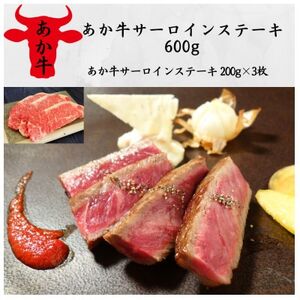 あか牛サーロインステーキ600g(200g×3)(美里町)[配送不可地域:離島]