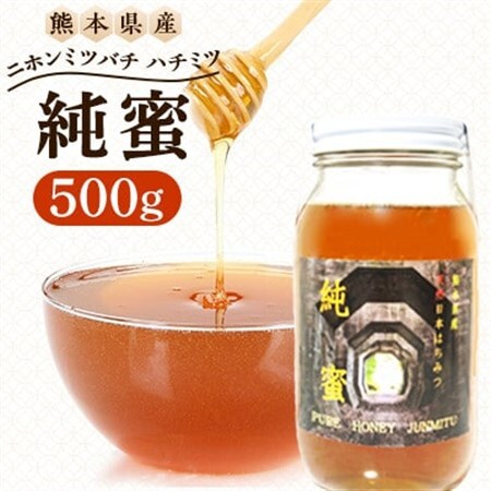[数量限定]熊本県 美里町 ハチミツ ニホンミツバチ 純蜜 500g[中蓮寺農園]