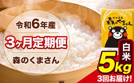 令和6年産 森のくまさん[3ヶ月定期便] 白米 [お申し込み月の翌月から出荷開始]5kg(5kg×1袋) 計3回お届け 熊本県産 単一原料米 森くま 熊本県 玉東町
