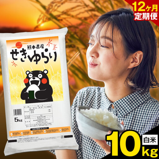 [12ヶ月定期便]米 南関町 せきゆらり 白米 10kg[お申込み翌月から出荷]熊本県産 国産 白米 こめ コメ 10キロ