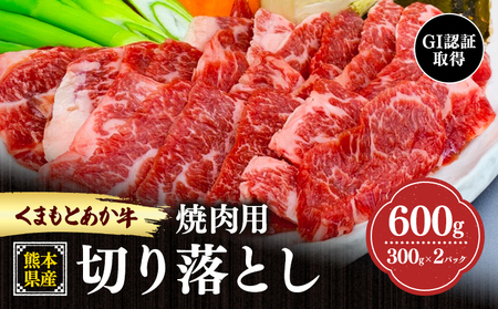 熊本県産 GI認証取得 くまもとあか牛 焼き肉用 切り落とし 600g 300g×2パック くまふる[45日以内に出荷予定(土日祝除く)]熊本県 長洲町 肉 牛肉 あか牛 赤牛 焼肉 切り落とし 熊本県産 国産