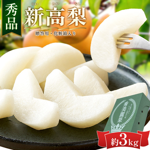 新高梨 3kg 贈答用化粧箱(5〜9玉) 日本フルーツ株式会社 [9月上旬-10月上旬頃出荷予定]