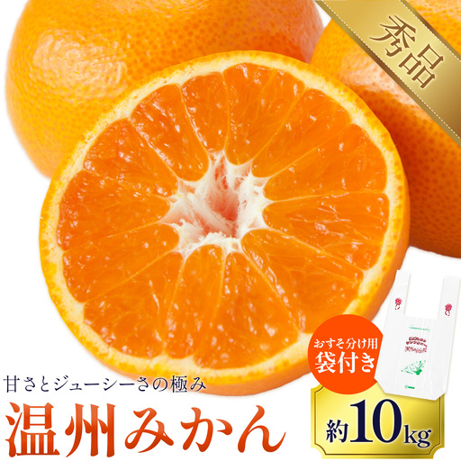 温州みかん おすそ分け袋付き 約10kg 日本フルーツ株式会社 [10月中旬-2月中旬頃出荷] 熊本県 長洲町 果物 秀品 フルーツ スイーツ デザート ギフト おすそ分け