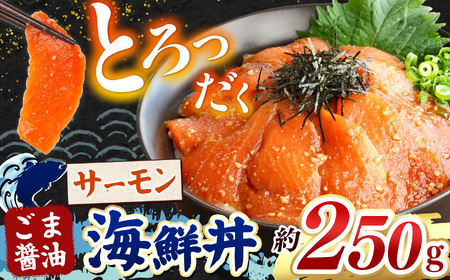 "とろだく" ごま醤油 海鮮丼 サーモン 約 250g | 熊本県 和水町 くまもと なごみ 魚 海鮮 肥後 海鮮丼 スライス 冷凍 漬け さかな 漬け丼 小分け 数量限定 人気 熊本県 熊本