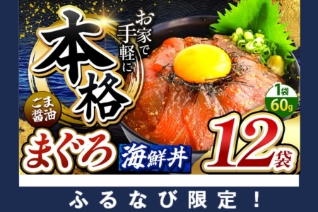 [ふるなび限定] 本格! ごま醤油 海鮮丼 まぐろ 12袋 FN-Limited | 熊本県 和水町 くまもと なごみ 魚 海鮮 肥後 海鮮丼 スライス 冷凍 漬け さかな 漬け丼 小分け 数量限定 人気 熊本県 熊本