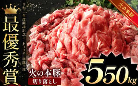 グランプリ受賞火の本豚!切り落とし 550g | 熊本県 熊本 くまもと 和水町 なごみ 豚肉 火の本豚 地域ブランド 切り落とし 小分け