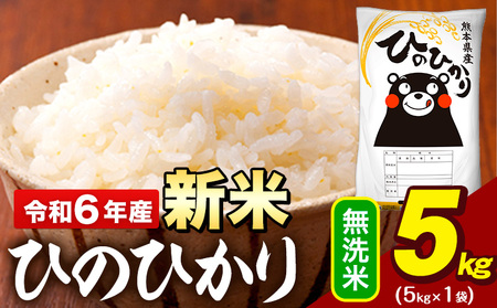 新米 令和6年産 早期先行予約受付中 無洗米 米 ひのひかり 5kg[11月-12月頃出荷予定]熊本県 大津町 国産 熊本県産 無洗米 精米 送料無料 ヒノヒカリ こめ お米