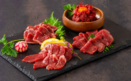 ふじ馬刺し詰合せ[雅] / 食べ比べ 国産 馬肉 赤身 熊本県 菊陽町 [株式会社フジチク][BHAD105]