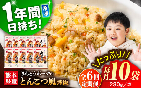 【全6回定期便】熊本県産 こだわり炒飯 りんどうポークのとんこつ風 炒飯 計2.3kg (230g×10) 冷凍食品 炒飯 [BHCS032]