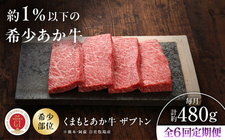 全6回定期便 GI認証 くまもとあか牛 ザブトン 約120g×4枚 BHAS070 ザブトン