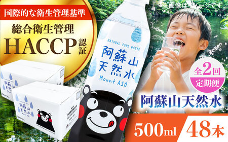 【全2回定期便】阿蘇山天然水 500ml 計48本(24本×2ケース)  ドリンク BHDG015 ドリンク