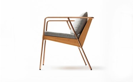 [FIL]ダイニングチェア MASS Series Dining Chair -Natural Wood & Copper Frame-