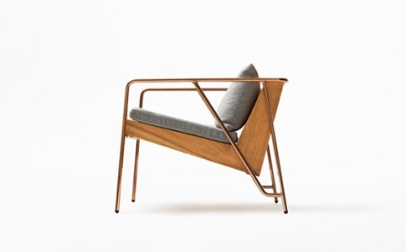 [FIL]ラウンジチェア MASS Series Lounge Chair -Natural Wood & Copper Frame-