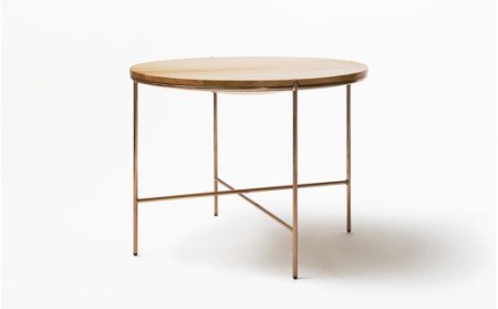 [FIL]ラウンドテーブル MASS Series 900 Round Table -Natural Wood & Copper Frame-