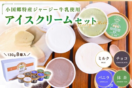 [小国郷特産ジャージー牛乳を使用!]アイスクリームセット(8個入り)(IS-2) 阿蘇 小国郷特産 ジャージー牛乳 アイスクリーム 8個 4種 セット バニラ 抹茶 チョコ ミルク アイス 詰め合わせ 飲料 乳飲料 ギフト 贈答用 お取り寄せ 熊本 南小国町 送料無料