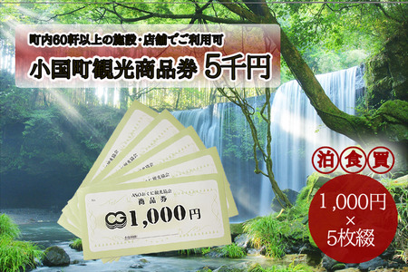 【ASOおぐに観光協会】小国町観光商品券5千円（1000円×5枚）