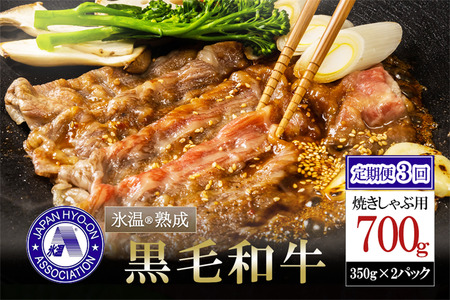 [3回定期便]氷温(R)熟成の黒毛和牛 焼きしゃぶ用 700g