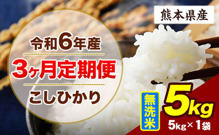[3ヶ月定期便]令和6年産 定期便 こしひかり 5kg 無洗米 阿蘇 うぶやま 米 定期便 熊本県産 ふるさと納税 精米 ひの 米 こめ ふるさとのうぜい コシヒカリ コメ お米 おこめ[申込み翌月から出荷]