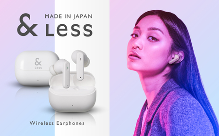 【＆Less】ワイヤレスイヤホン ホワイト カナル型 Bluetooth Ver.5.3 【日本製】ノイズキャンセリング iPhone Android スマホ マイク 通話 ヘッドセット ＜2025年2月下旬発送開始予定＞