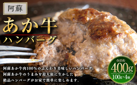 阿蘇 あか牛 ハンバーグ 4個 200g(100g×2個)×2セット あか牛肉100%使用 牛肉 牛 惣菜 冷凍 熊本県産