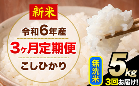 [3ヶ月定期便]令和6年産 新米 定期便 こしひかり 無洗米 定期便 5kg 精米 熊本県産(南阿蘇村産含む) 単一原料米 南阿蘇村[お申込み月の翌月から発送]