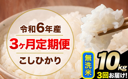 [3ヶ月定期便]令和6年産 定期便 こしひかり 無洗米 定期便 10kg 精米 熊本県産(南阿蘇村産含む) 南阿蘇村[申込み翌月から発送]|人気米 熊本県産米 生活応援米