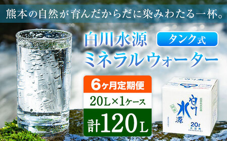 【6ヶ月定期便】白川水源 ミネラルウォーター タンク式  20L×1ケース ×6回《お申込み翌月から出荷》熊本県 南阿蘇村 物産館自然庵 水 ミネラルウォーター 飲料水 飲み水 南阿蘇