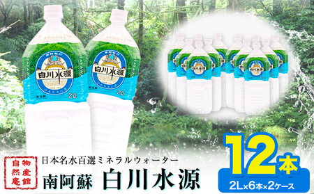 日本名水百選ミネラルウォーター「南阿蘇・白川水源」2L×6本入2ケース[30日以内に出荷予定(土日祝除く)]熊本県 南阿蘇村 物産館自然庵 水 ミネラルウォーター